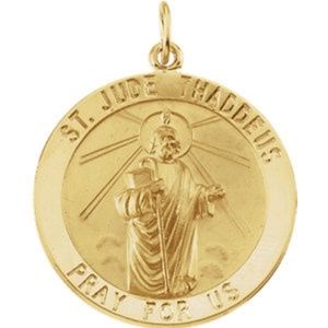 Patrick Medal Jewels By Lux 14k White Gold 18mm Round Hollow St